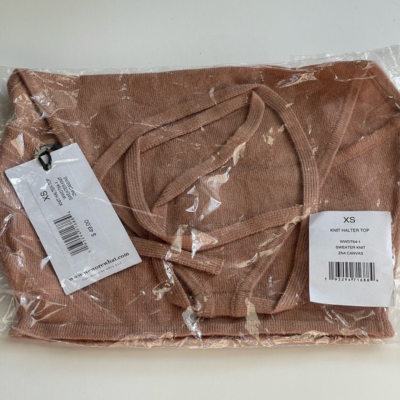 NWT WeWoreWhat COTTON BLACK JERSEY RUCHED TEE
& Canvas KNIT HALTER TOP XS Bundle - Picture 6 of 9